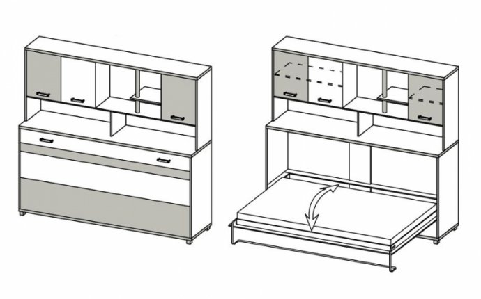 Мебель-трансформер своими руками: фото, чертежи, постель